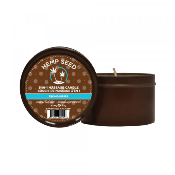 Earthly Body Holiday Massage Candle Eskimo Kisses 6oz