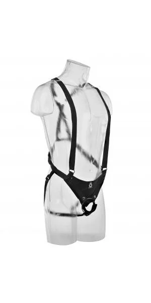 King Cock 12 inches Hollow Strap On Suspender Beige