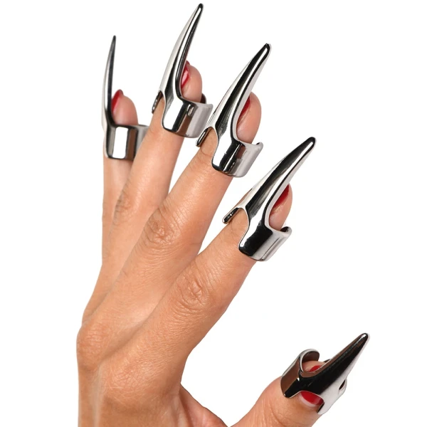 Master Series Clawed 5-Piece Sensational Fingertip Play Rings - Stainless Steel