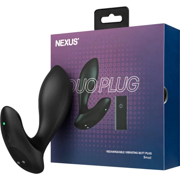 Nexus Duo Vibrating Rechargeable Silicone Small Beginner Butt Plug With Remote