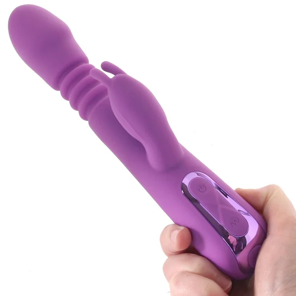 Jack Rabbit Elite Thrusting Rabbit Silicone Rechargeable Dual Stimulation Vibrator By CalExotics