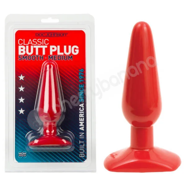 Classic Butt Plug Red Smooth Medium