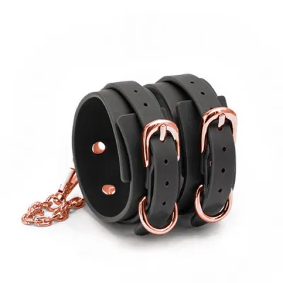 Black Rose Gold Couture Ankle Cuffs
