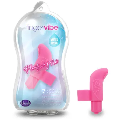 Blush Silicone Finger Vibe 7X Waterproof Pink