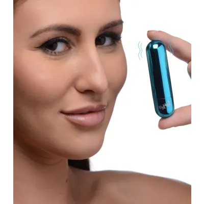 10x Rechargeable Vibrating Metallic Bullet Blue