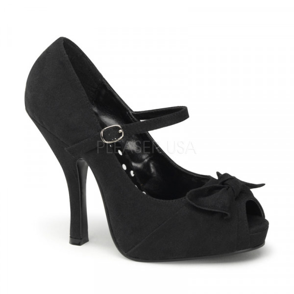 CUTIEPIE-08 - 4 1/2" Heel, 3/4" Hidden P/F Open Toe Mary Jane W/ Bow — image 5 of 12