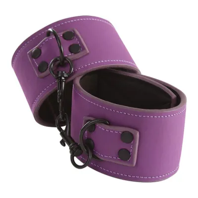 Lust Bondage Purple Vegan Leather Ankle Cuffs