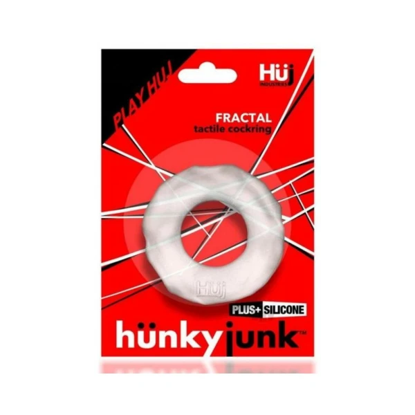 Cock Rings:  Hunkyjunk Fractal Tactile Cockring Clear Ice
