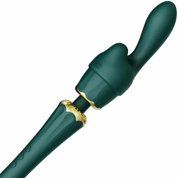 Kyro Vibrating Wand Massager in Turquoise Green by Zalo