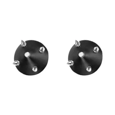 Nipplicious Temptress Leather Pasties With Studs Black