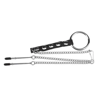 C B Gear Cock Ring with Nipple Clamps Tweezers