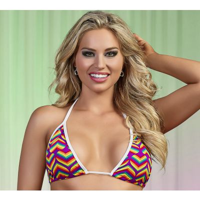 Exposed Rainbow Triangle Bra Top
