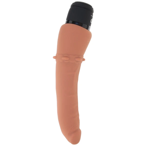 Powercocks Slim Anal Realistic Silicone Waterproof Rechargeable 7" Vibrator - Caramel