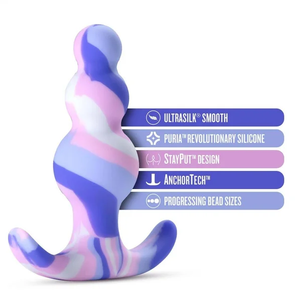 Avant Twilight Beaded Silicone Butt Plug By Blush - Blue — image 24 of 25