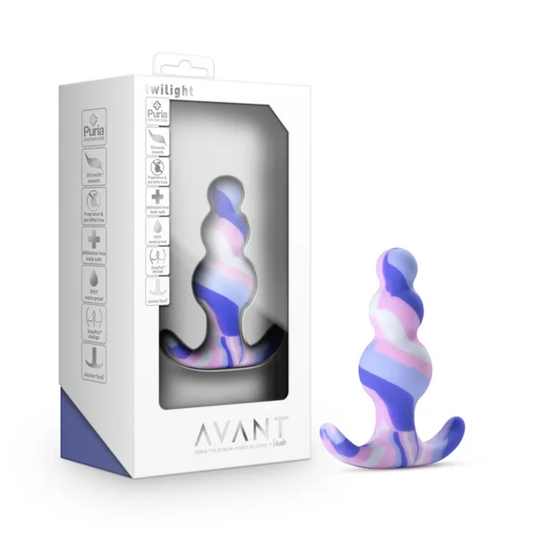 Avant Twilight Beaded Silicone Butt Plug By Blush - Blue — image 18 of 25