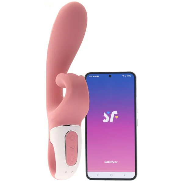 Satisfyer Hug Me Silicone Rechargeable Flexible App Enabled Dual Stimulation Vibrator - Pink