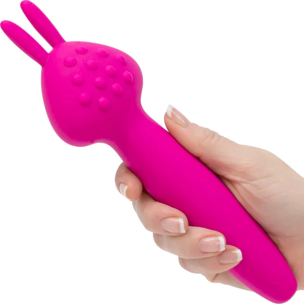 PalmPower Vibez Rechargeable Waterproof Wand Vibrator With Rabbit Ears