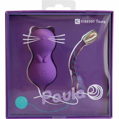 Paula Kitty Cat Silicone Kegel Ball Vibrator With Remote Control By Kiss Toy