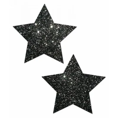 Rockstar Black Glitter Star Pasties O S