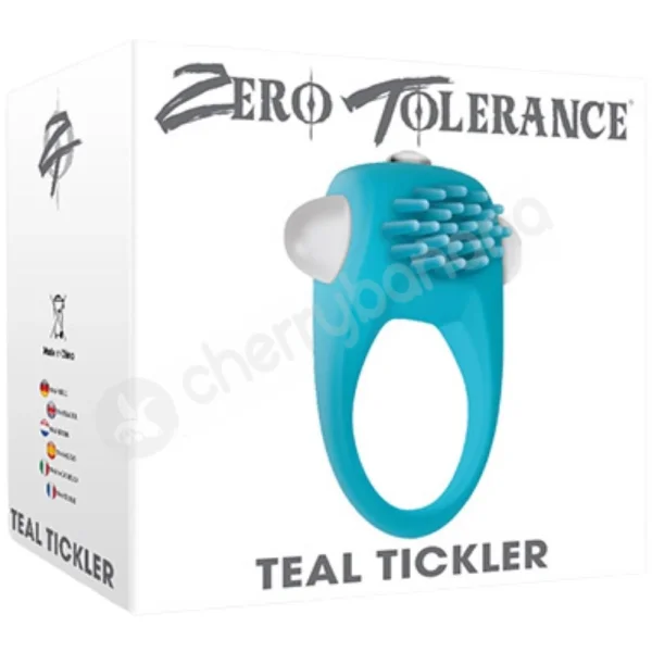 Zero Tolerance Teal Tickler Vibrating Couples Penis Ring With Clit Tickling Nubs