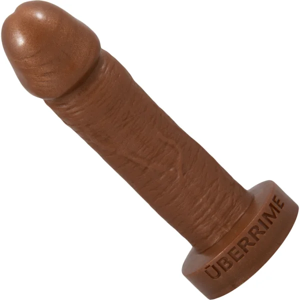 Optimo 7" Dual-Density Realistic Silicone Dildo By Uberrime - Chocolate
