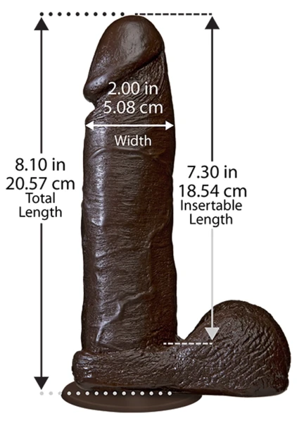 The Realistic Cock 8 Inch Dildo Flesh Brown — image 9 of 11