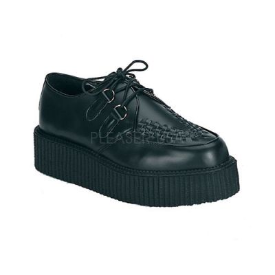 CREEPER 402 2 P F Men s Rockabilly Goth Punk Blk Leather Creeper