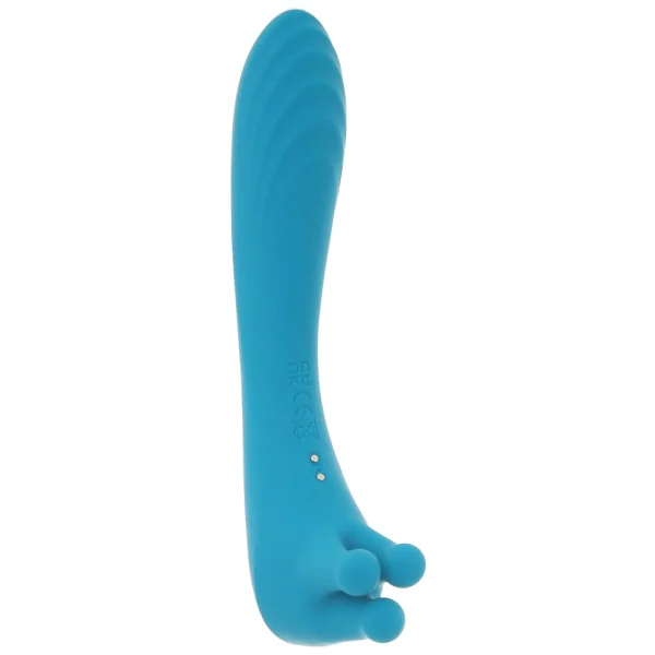 Heads Or Tails Silicone Rechargeable Waterproof Dual Stimulation Vibrator By Evolved Novelties - Teal