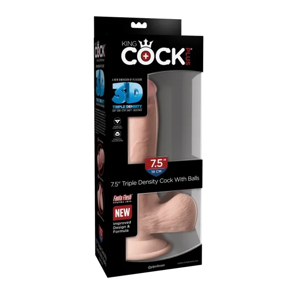 King Cock Plus 7.5 Inch Triple Density Cock With Balls Dildo