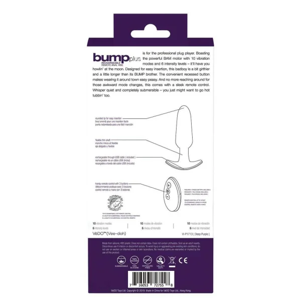 Vedo Bump Plus Vibrating Butt Plug — image 10 of 12