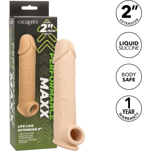 Performance Maxx Life-Like 8" Penis Extension By CalExotics - Vanilla
