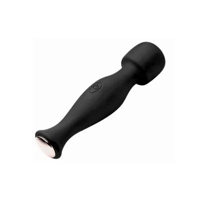 Inmi Mighty Pleaser Powerful 10x Silicone Wand Massager Black 6 2 Inch