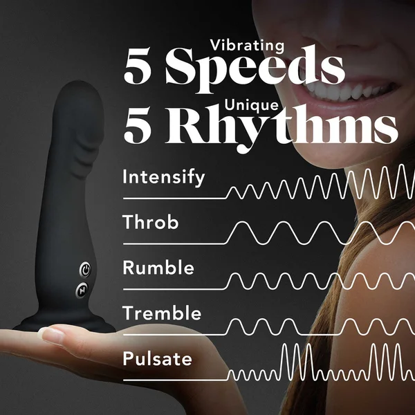 Impressions Amsterdam Rechargeable Waterproof Silicone G-Spot Suction Cup Vibrator By Blush - Black — image 24 of 25