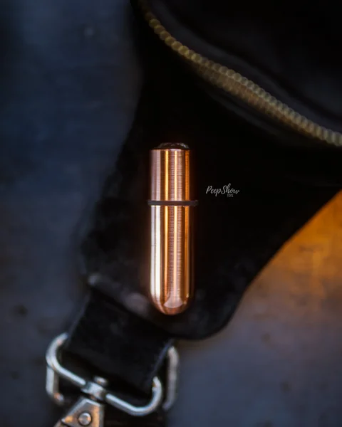 PowerBullet First Class Mini Bullet Vibrator With Crystal Button & Key Chain Pouch - Rose Gold — image 17 of 22