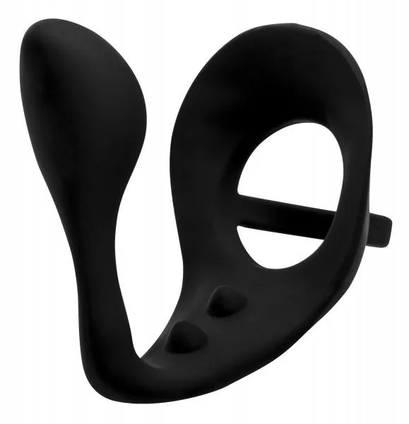 Excursion Silicone Triple Stim Anal Plug with Cock and Ball Ring — image 8 of 17