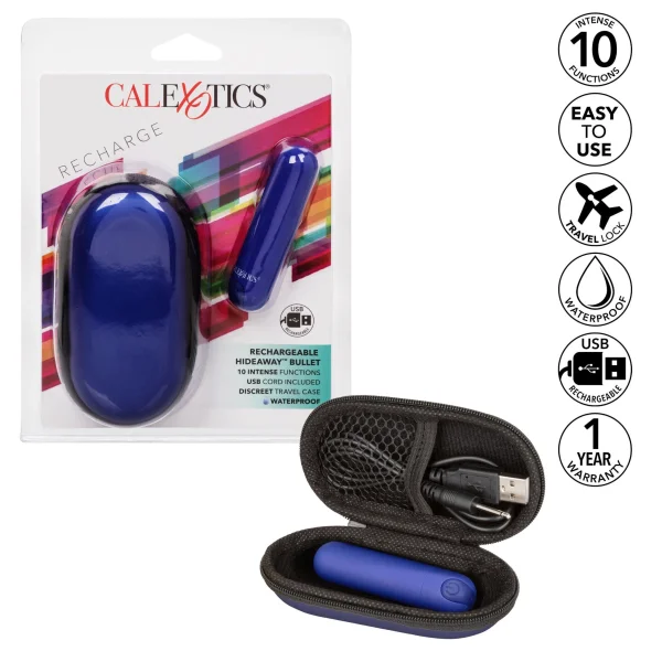 Rechargeable Hideaway Bullet  - Blue
