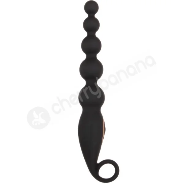 Adam & Eve Vibrating Black Rechargeable Anal Beads Stick