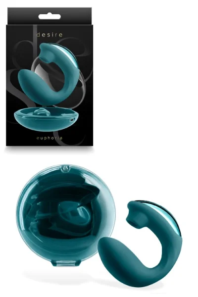 nsnovelties Euphoria by Desire 5.7"  Air Pulse Couples Vibrator with Storage Dock