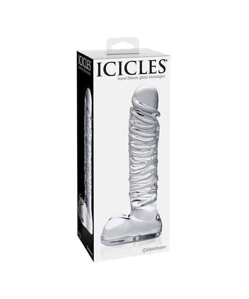 Icicles No. 63 Clear Glass Realistic Dildo