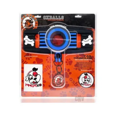 Oxballs Tail Handler Belt Strap With Pup Tail Silicone pvc Blue