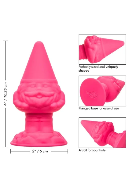 Naughty Bits Anal Gnome Silicone Butt Plug By CalExotics - Pink