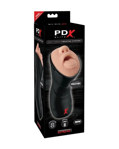 Pdx Elite Deep Throat Vibrating Mastorbator - Black