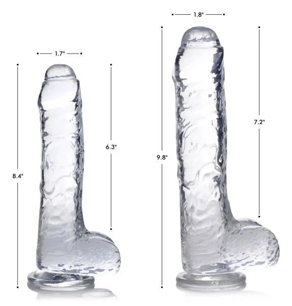 Jock C-thru Dildo With Balls - 8 Inch