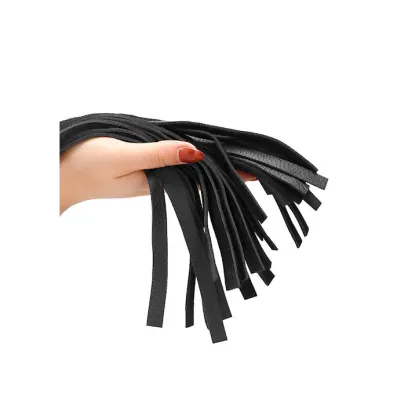 Sparkling Pointed Handle Leather Flogger Black One Size