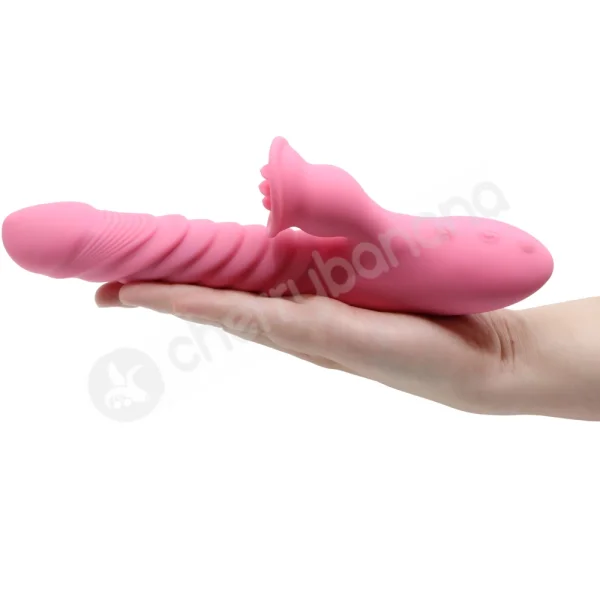 Cherry Banana Pink Seduction Thrusting Rabbit Vibrator