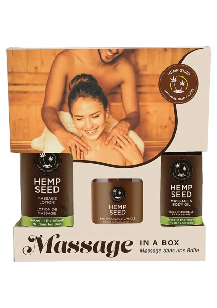 Earthly Body Holiday/Valentines Hemp Seed Massage in a Box - Naked in the Woods