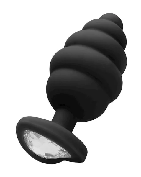 Extra Large Ribbed Diamond Heart Plug