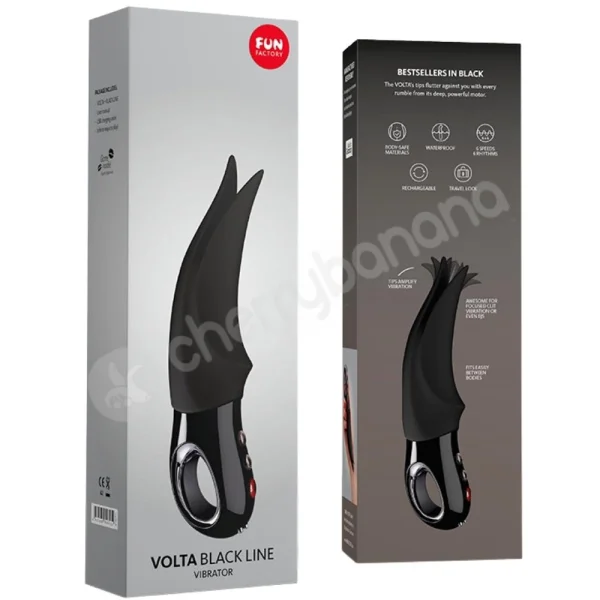 Fun Factory Volta Black Fluttering Foreplay External Couples Vibrator