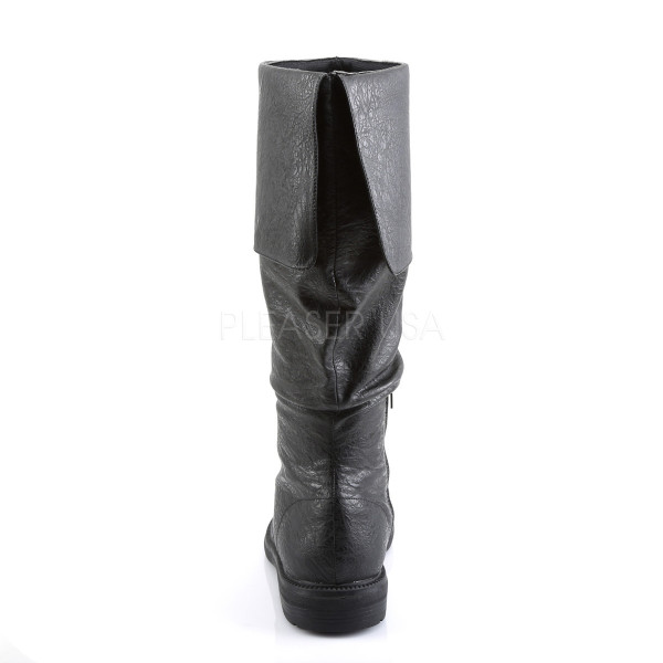 1 inches Flat Heel, Cuffed Knee High Renaissance Boot, Side Zip — image 4 of 8