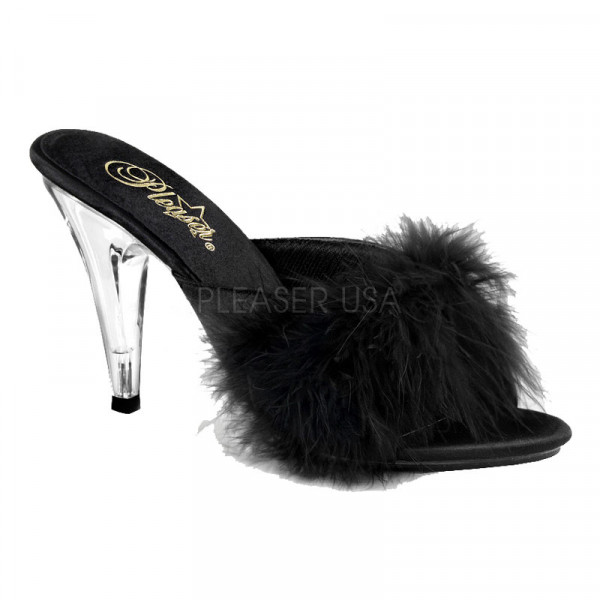 CARESS-401F - 4" Heel Fur Sandal